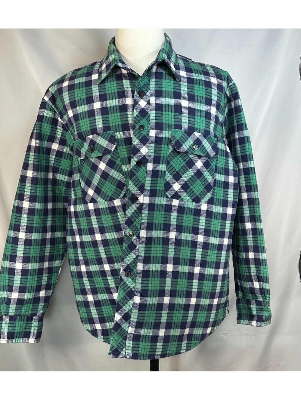 Omni II Limited 100% Cotton Plaid Insulated Shacket Green XL